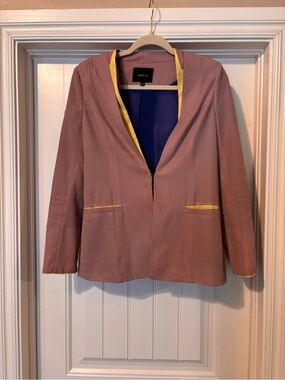 Ark & Co Dusty Mauve Blazer with Yellow Trim